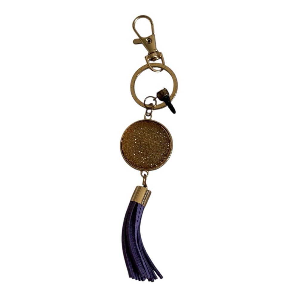Keychain with Purple Tassel Women's Gold